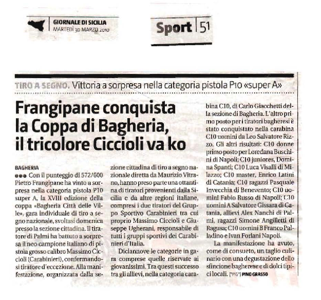 Ritaglio stampa: Articolo gds del 30 marzo 2010