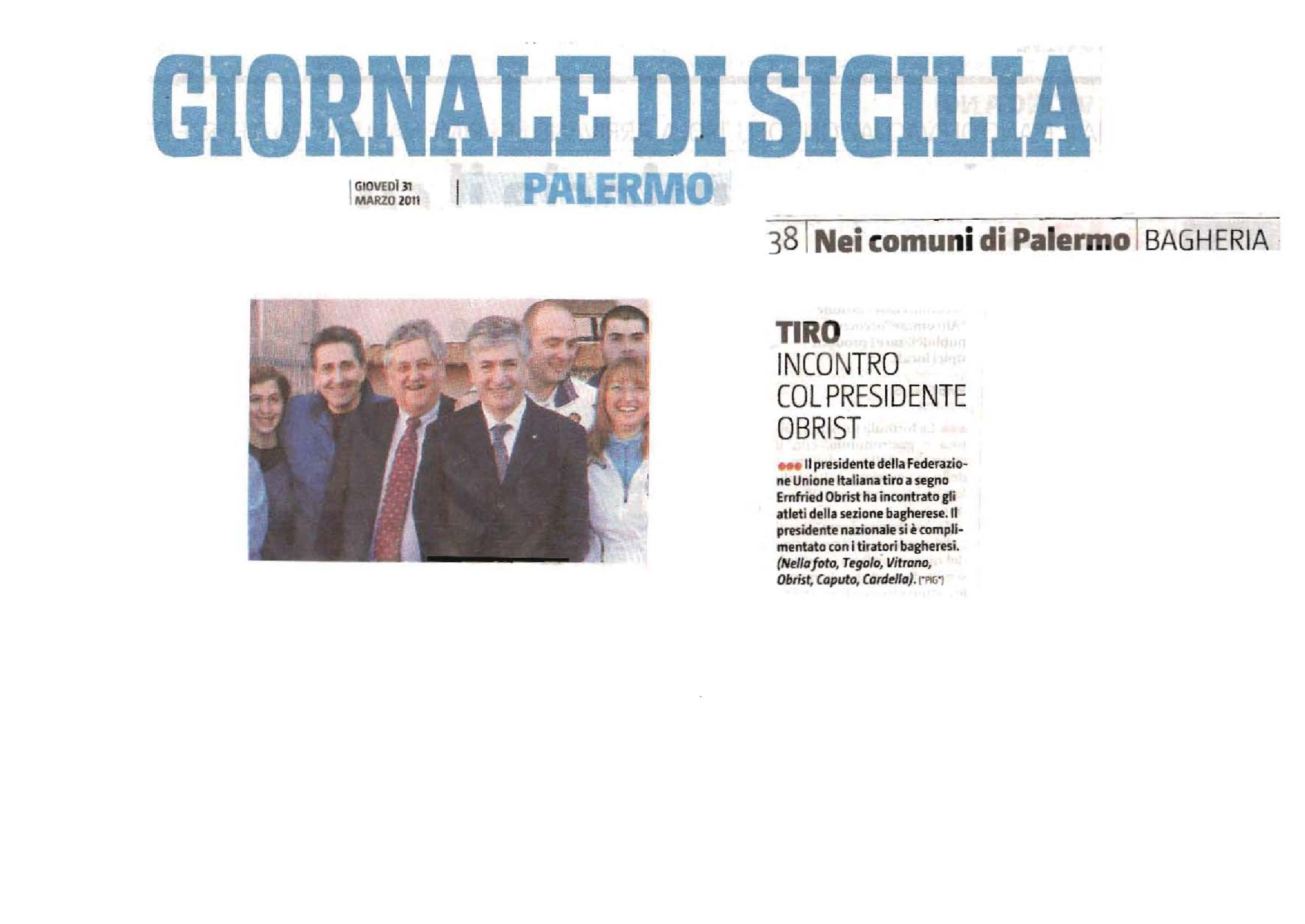 Ritaglio stampa: Articolo giornale di Sicilia 31 marzo 2011